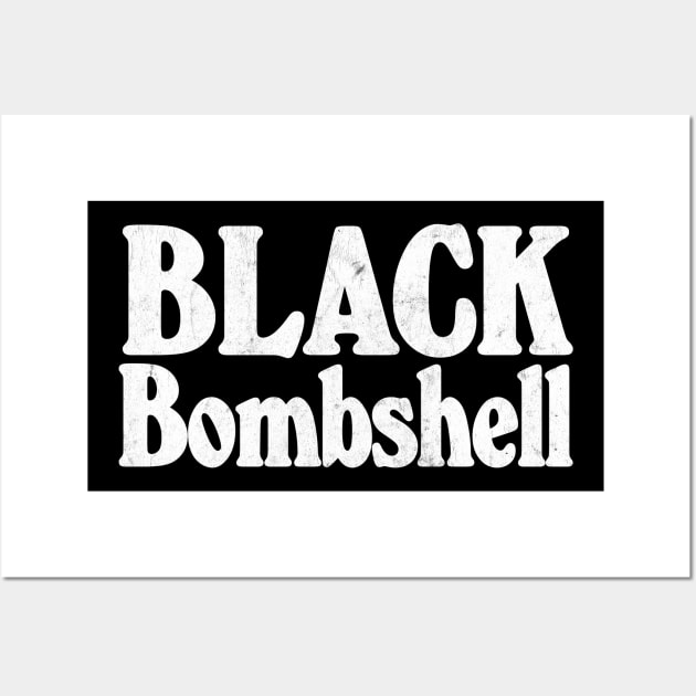 Black Bombshell //// Retro Typography Design Wall Art by DankFutura